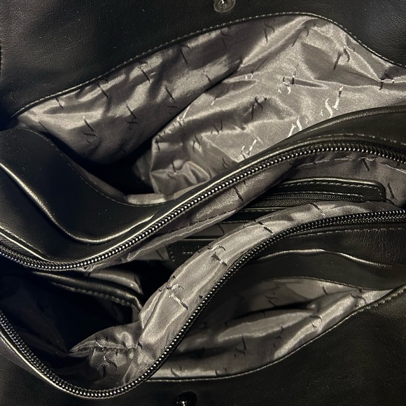 Simply Vera Vera Wang Black Satchel Tote Purse Bag - Picture 5 of 7